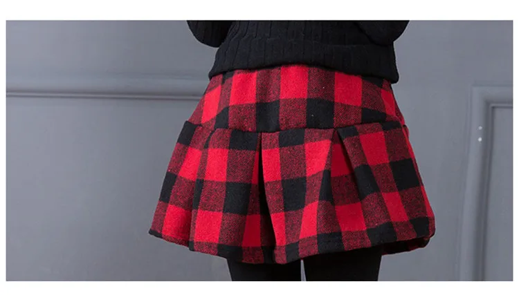 3-12 y girls winter leggings with skirt plaid warm legging girl kids cotton velvet fleece teen 10 12 children clothes On Sales (4)