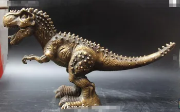 

18" Old Chinese Ancient Bronze Ferocity Animal dinosaur Dinosauria Beast Statue