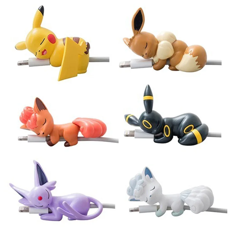 

Cute Cartoon Pikachue Cable Protector Data Line Cord Protector Protective Cable Winder For iPhone USB Charging Cable (Set of 6)