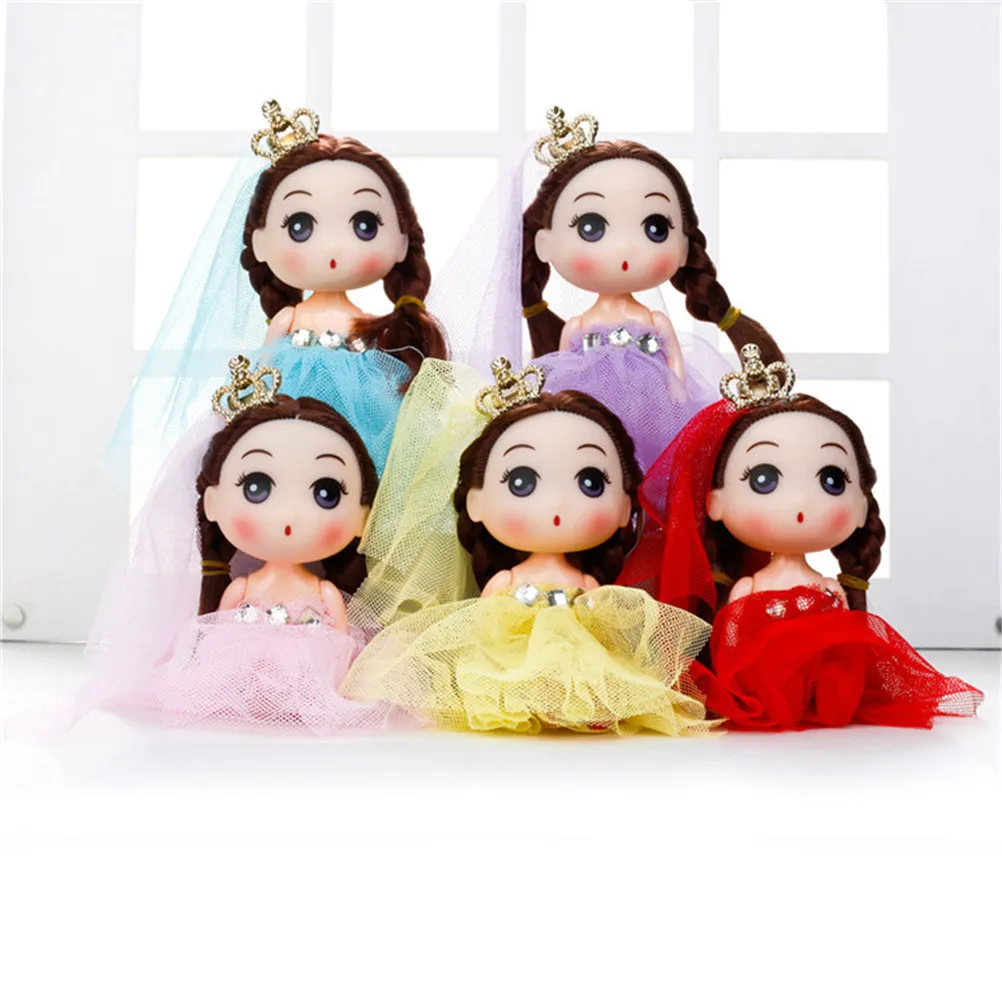 

Doll Accessories 12cm Wedding Bride Doll For Mini Ddung Dolls With Blonde Bun Hair Baking Mold Girl Toys For Confused