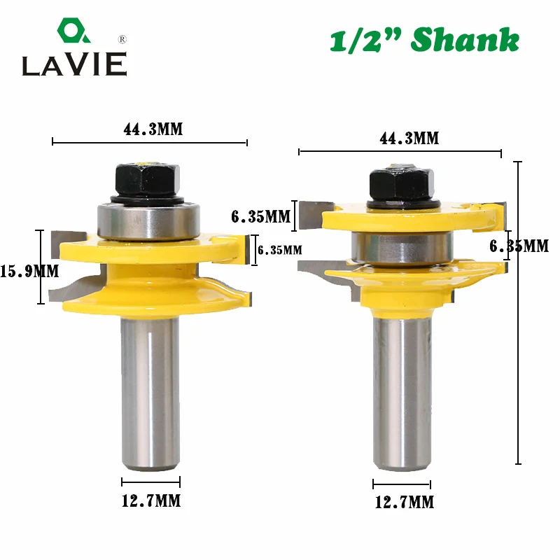 LAVIE 3 шт./компл. 12 мм 1/2 хвостовик дверные Панель шкаф шип для создания выпуклой филенки фреза деревообрабатывающие фрезы режущие инструменты 03016