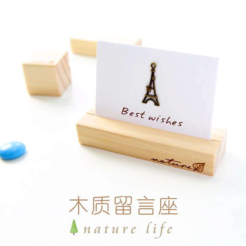 2 Pcs/lot Creative Vintage Wooden Clip Holder Scratch Pad Message