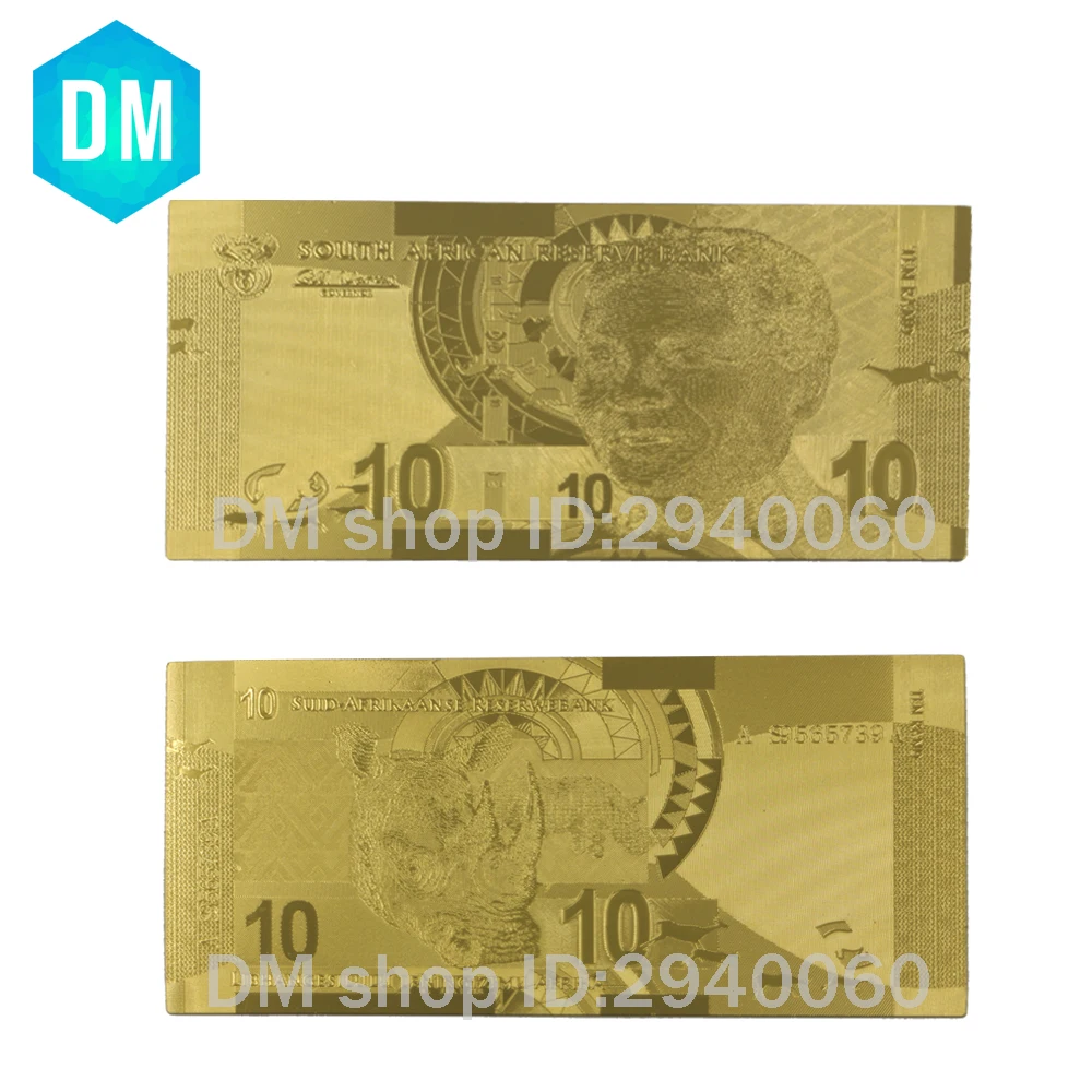 Хорошие подарки для позолоченных банкнот Южная Африка 10 Rand в 999 9 чистое золото