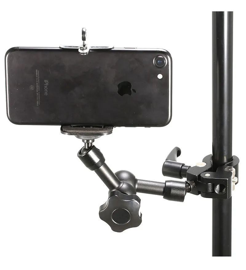 7 Inch Adjustable Friction Articulating Magic Arm + Small Super Clamp Crab Clip for DSLR LCD Monitor LED Light Camera Accessories (6)