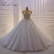 Аманда дизайн брюйдсюрк богемный свадебный наряд с кружевной отделков рукавов с низким вырезом Свадебное платье