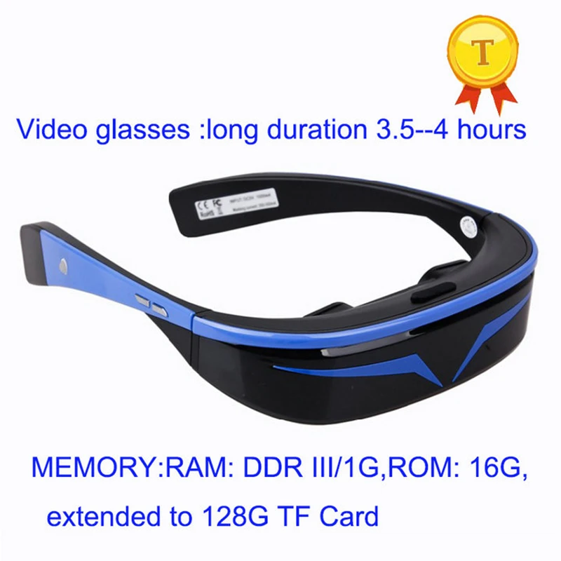 2018 лучший подарок для мужа бойфренда Android 98 дюймов 1080P Bluetooth HD WIFI 3D виртуальные видео очки с поддержкой музыки видео игр - изображение