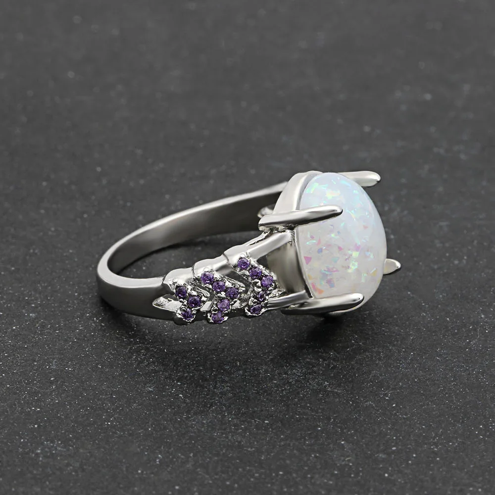 Кольцо Hainon женское серебряное с огненным опалом размер 6 10|crystal ring|ring wholesalewholesale rings