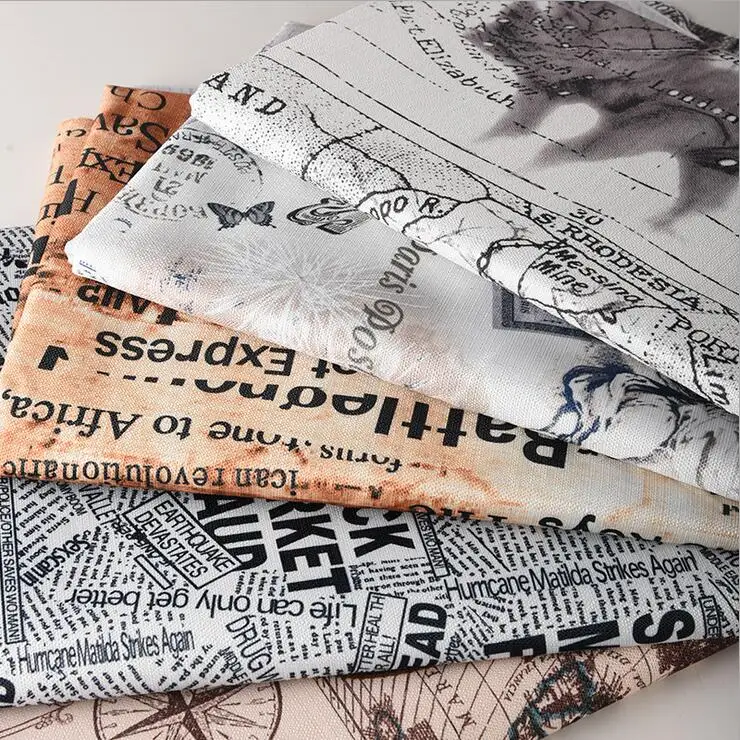 

Vintage nautical maps Patchwork Painting Hemp Cotton Linen Fabric for Sewing Textiles Curtain Cloth 150 * 100cm (1 meter)