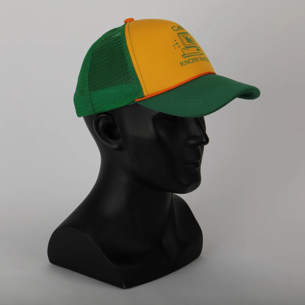 2019 Strange Things Dustin Hat Retro Mesh Trucker Cap Yellow Green 85 Know Where Adjustable Cap Gifts Halloween (4)