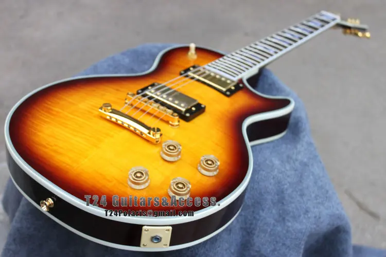 

Best Price Limited Custom Deluxe Supreme Ebony Fingerboard Electric Guitar Gold Hardware