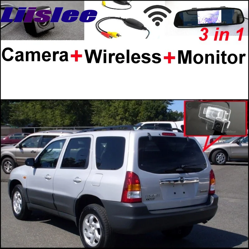 

3 in1 Special Rear View Camera + Wireless Receiver + Mirror Monitor Back Up Parking System For Mazda Tribute 2001~2007