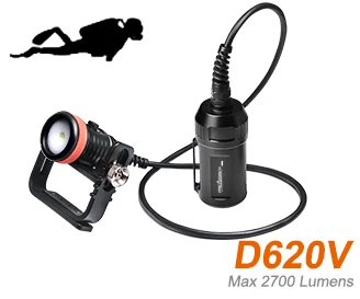 Подводная лампа ORCATORCH D620V светодиодная погружная CREE XHP70 2700лм ручка Goodman для
