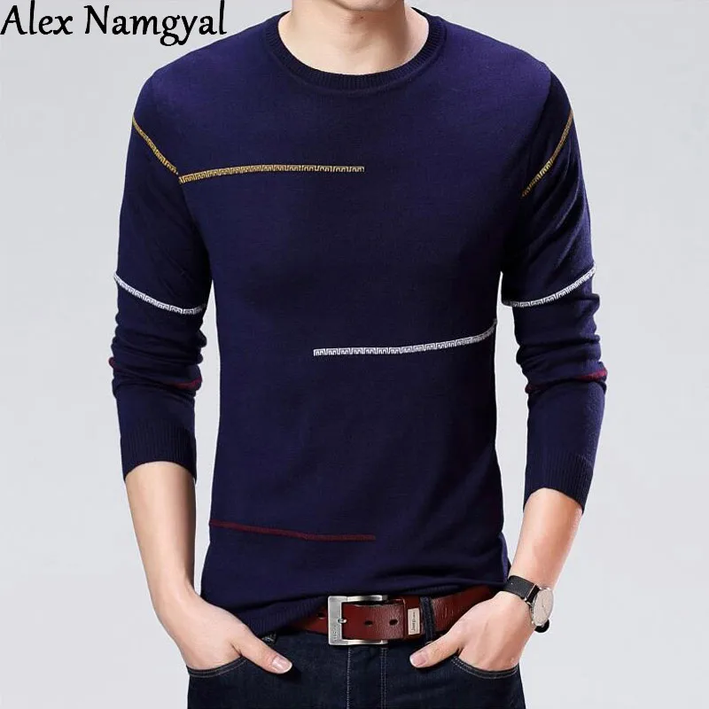 AlexNamgyal Men's Sweater 2017 Autumn Winter Mens Brand Slim Fit