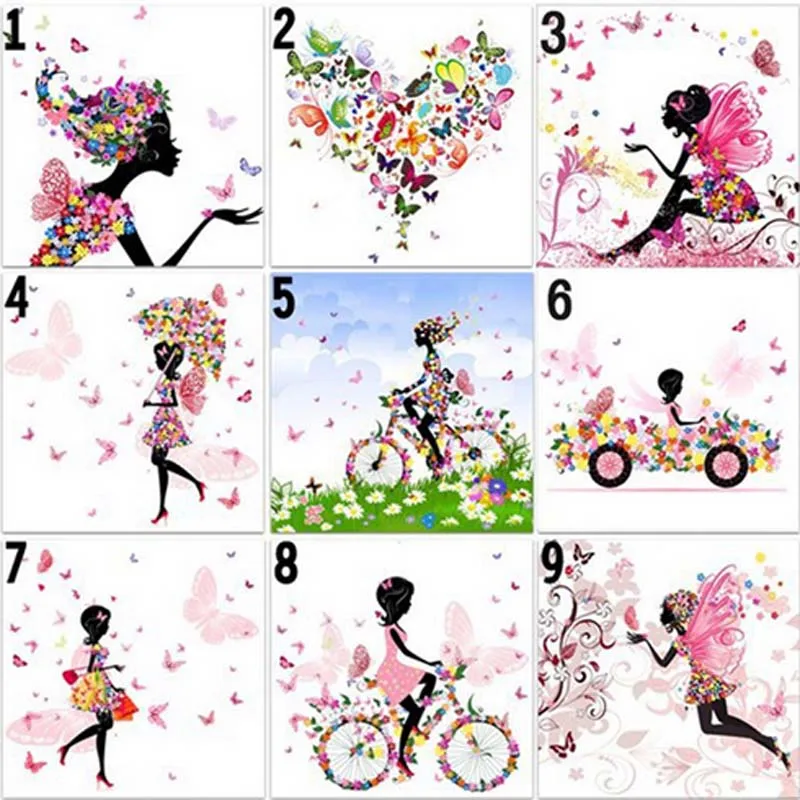 

New Arrival 3D Square Diamond Painting Cartoon Fairy Cross Stitch Kit DIY Set Embroidery Rhinestone Home Decor Needlework GA001