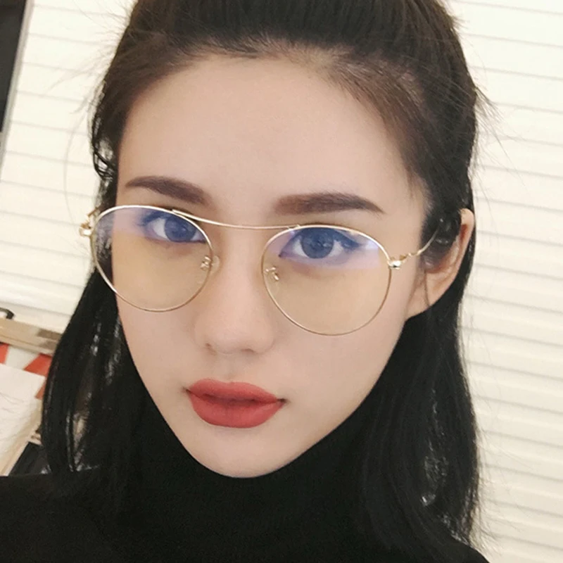 

2019 Samjune New Arrival Women Round Clear Frame Eyeglasses Transparent Gold Glasses Metal Vintage Prescription Eyewear Eyewear