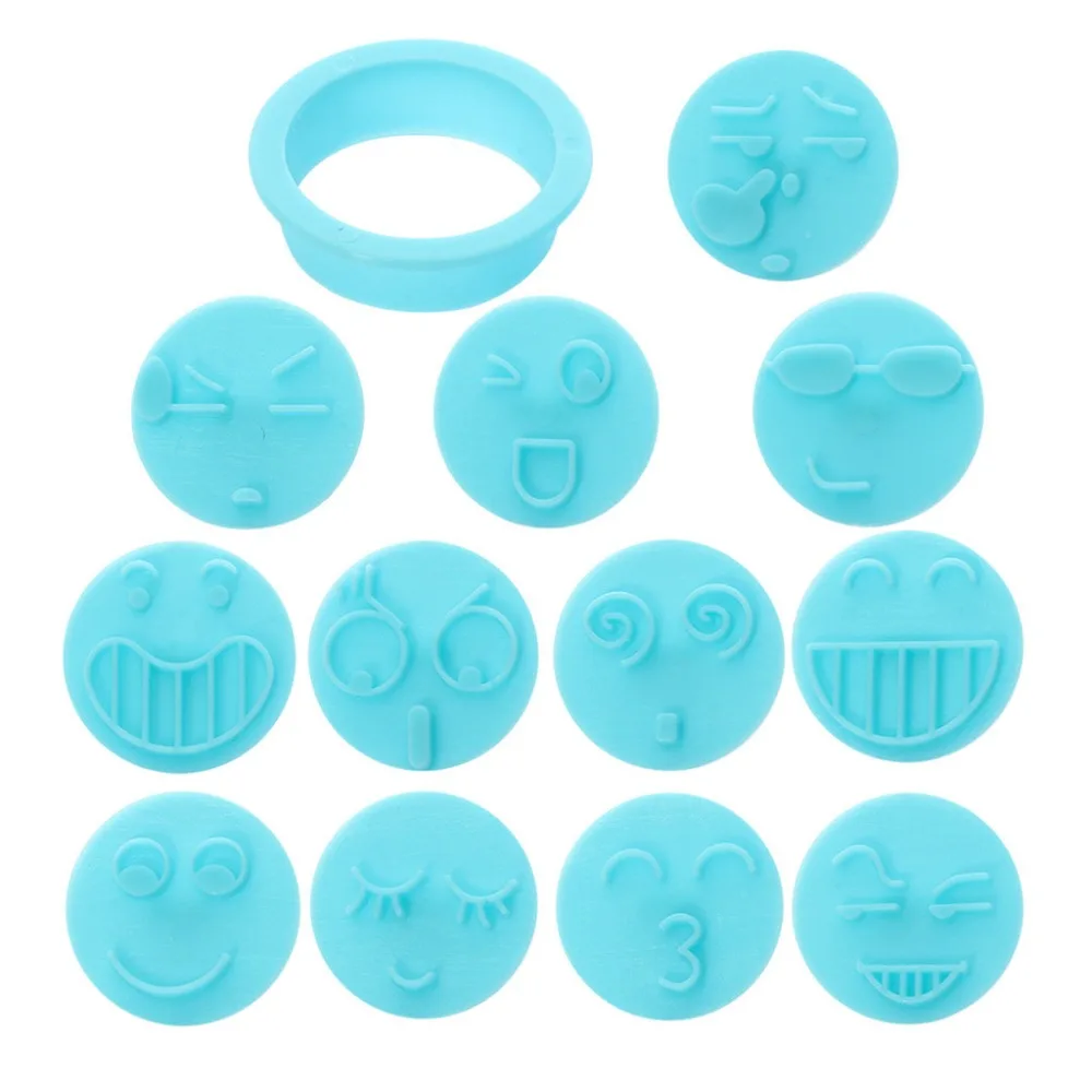 

12pcs/set DIY Emoticon package Molds Set Cutter Maker Tools Round Cookie Pastry Wrapper Dough Cutting Tool @Q