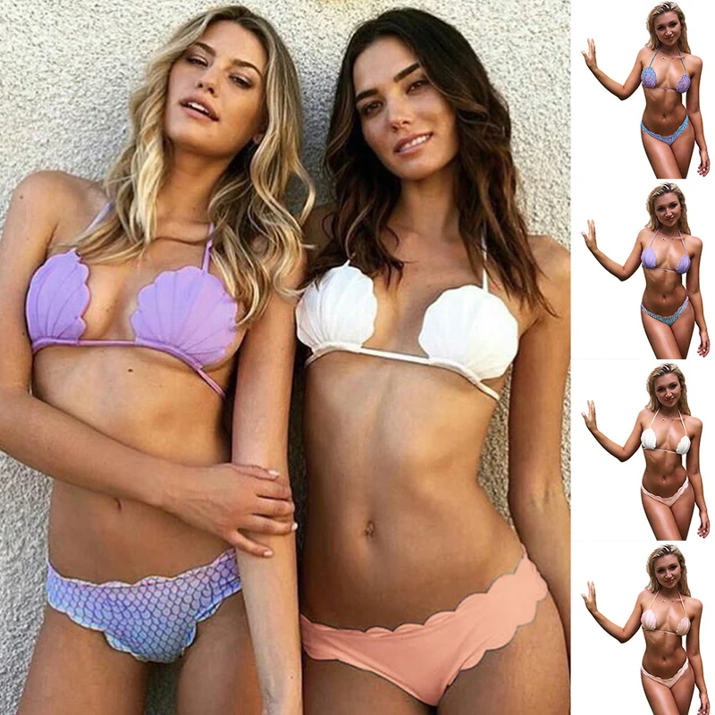 

ZAFILLE 2019 New Summer Women's Swimming Suit Bikini Push up Padded Bra Two Piece Swimsuit Low Waist Swimwear Women Bathing Suit