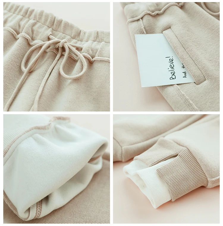 Pantalones Casual Espesar Otoño De Mujeres beige gray 2019 Corriendo Moda Suelto Black Cálido Nuevo Ropa qdIXEWZw