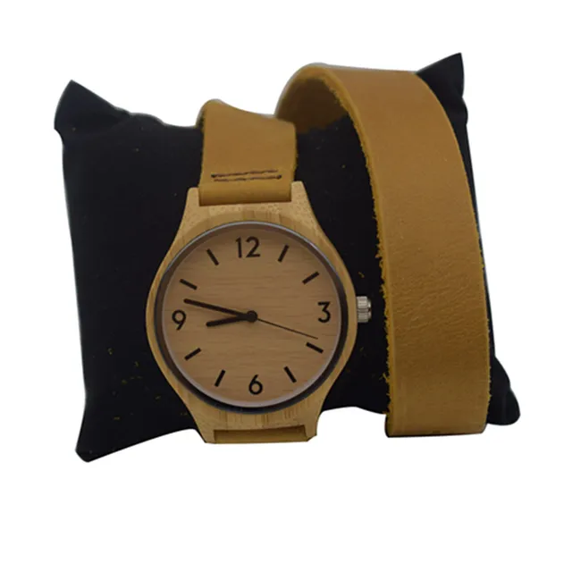 Newest Fashion Womens Leather Bamboo Wooden Watches With Long Geunine Leather Wa Newest Fashion Womens Leather Bamboo Wooden Watches With Long Geunine Leather Wa
