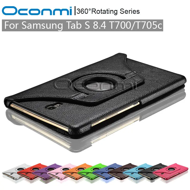 

360 rotating leather case for Samsung Galaxy Tab S 8.4 SM-T700 SM-T705c with stand function protective cover sleeves