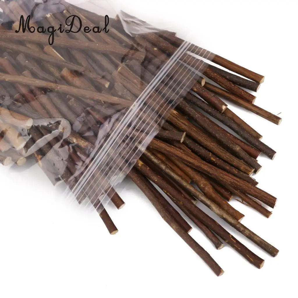 MagiDeal 100pcs Boxwood Natural Wood Stick Branch for DIY Art Craft Decor Pet Mouse Rabbit Snacks Tree Branch Chew Play Toy