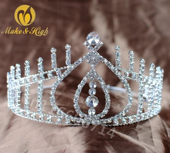 

Women Bridal Wedding Hair Accessories Princess Full Crystal Tiaras Pageant Party Prom Tiaras and Crowns Handmade 01257S