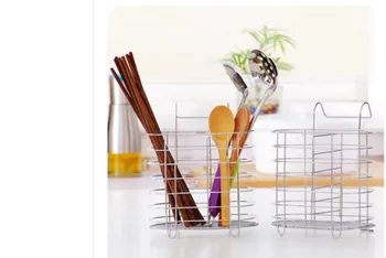 

Kitchen High quality stainless steel chopsticks tube hanging type double tube chopsticks rack creative kitchen storage holders