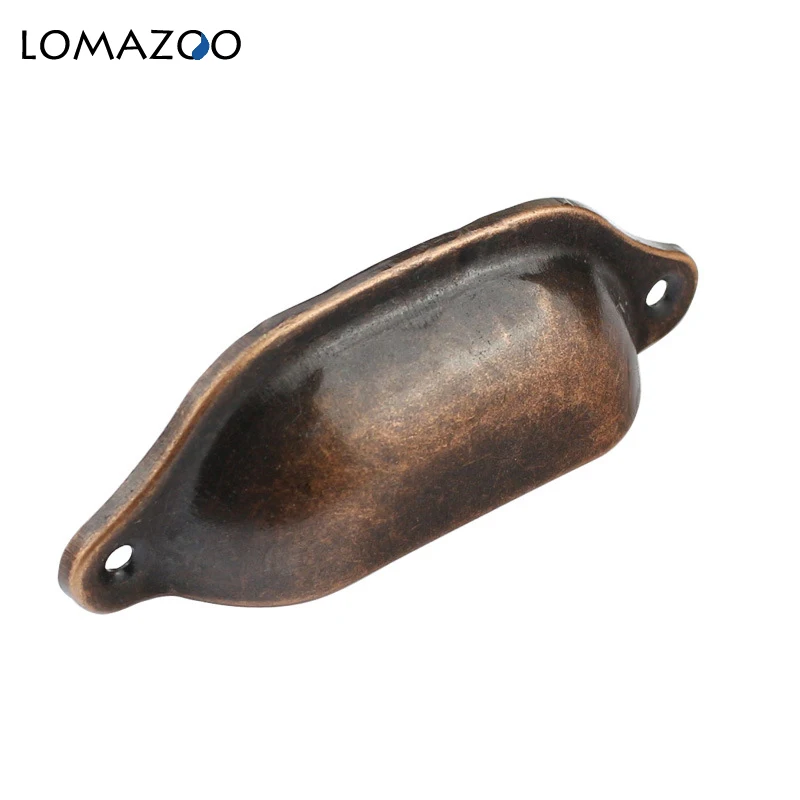 

Vintage Metal Handles For Furniture Drawer Cabinet Door Handles Knobs Hardware Cupboard Antique Iron Shell Pull Handles Retro