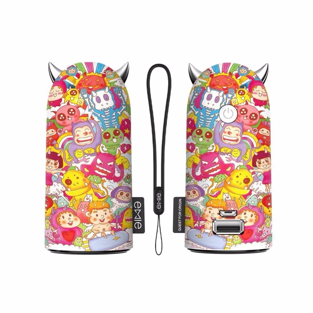 Emie xMonster portable Charger, 5200mAh Compact cute Power Bank USB Charger for iphone 6 7 8plus ipad for samsung with LED Ears