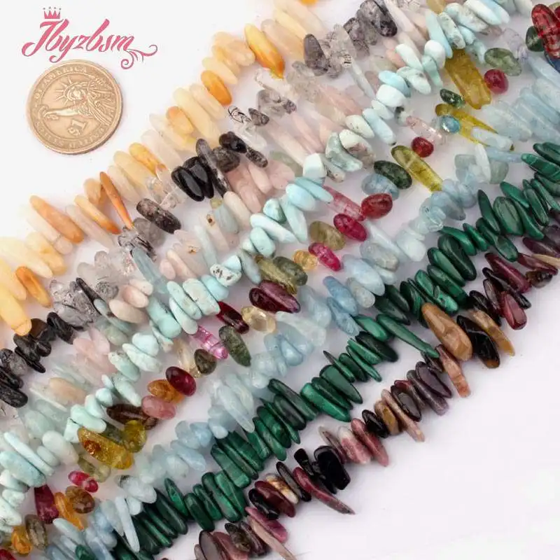 

10-13x15-18mm Stick Irregular Amazonite.Quartz.Tiger Eye.Kyanite Beads Natural Stone Beads For Necklace Jewelry 15"Free Shipping