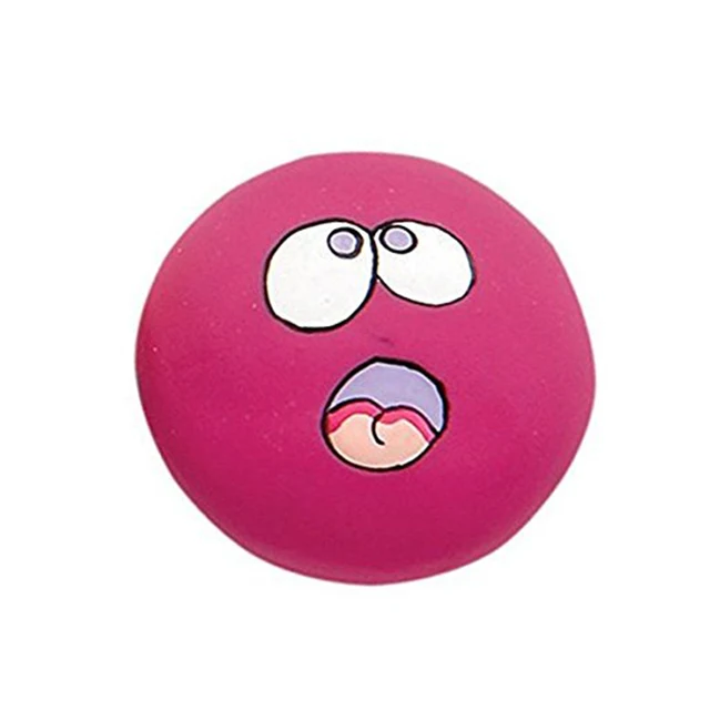 Squeaky Pet Toys for Cat Dog Teeth Squeaker Ball Puppy Squeaky Sound Face Fetch Play Toy 6 Pcs/Set