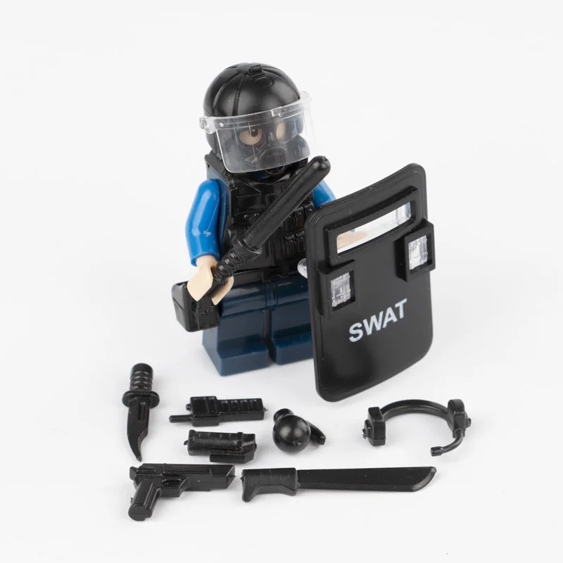 

City Accessories Police Military Swat Gun Weapons Pack Army Soldiers Figure Weapon Building Blocks DIY Toys Children Gifts C054