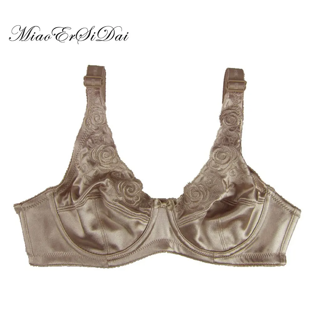 

MiaoErSiDai Rose Embroidery Unlined Bra Women Comfortable Intimates Bras