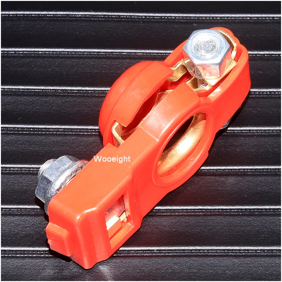 Wooeight 2Pcs Universal Car Battery Positive Negative Terminal Clamp Clips Protection Covers Connector For Benz BMW VW Honda (5)