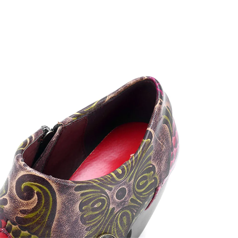 Big Size High Heels Pumps Women Shoes Vintage Handmade Square Toe Snake Pattern Zip Cow Leather Pumps Spring Autumn Ladies Shoes (2)