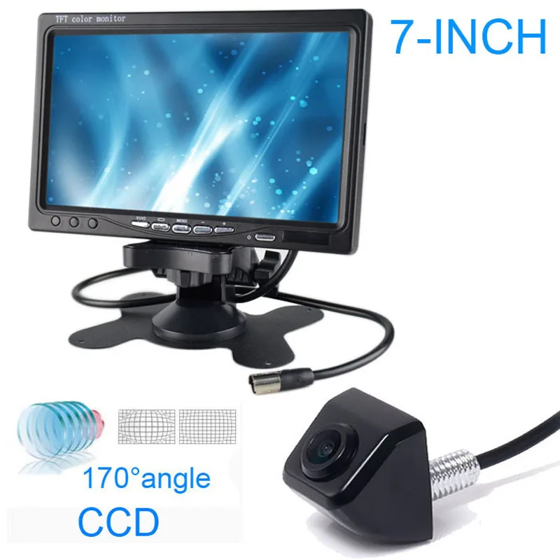 

7" LCD TV/DVD screen CCD Car Rear View Backup Reverse Parking Monitot Camera kit
