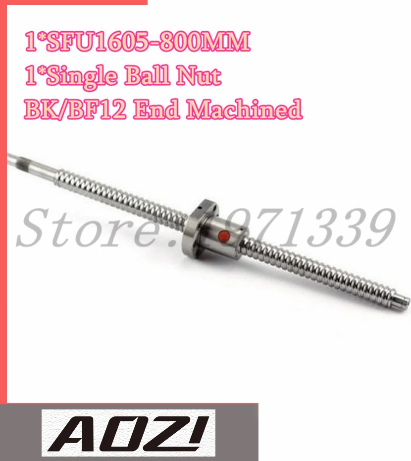 

SFU1605 800mm RM1605 Ball Screw L 800mm + 1 pc 1605 Single Ball Screw Nut For CNC Parts With BK/BF12 End Machined