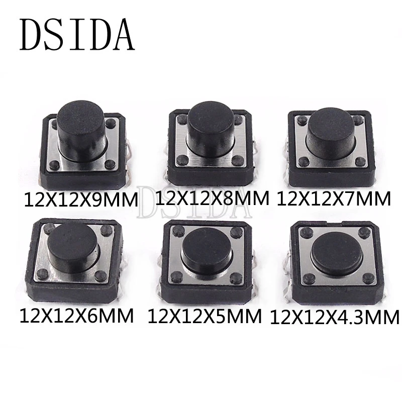 Five 3mm x 6mm x 2.5mm Tactile Push Button Micro Switches
