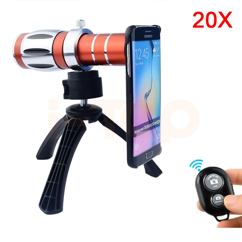 

2017 20x Optical Zoom Telephoto Telescope Lens For Samsung iPhone 4 4s 5 5s 6 6s 7 Plus Cases Tripod Mobile Phone Camera Lentes