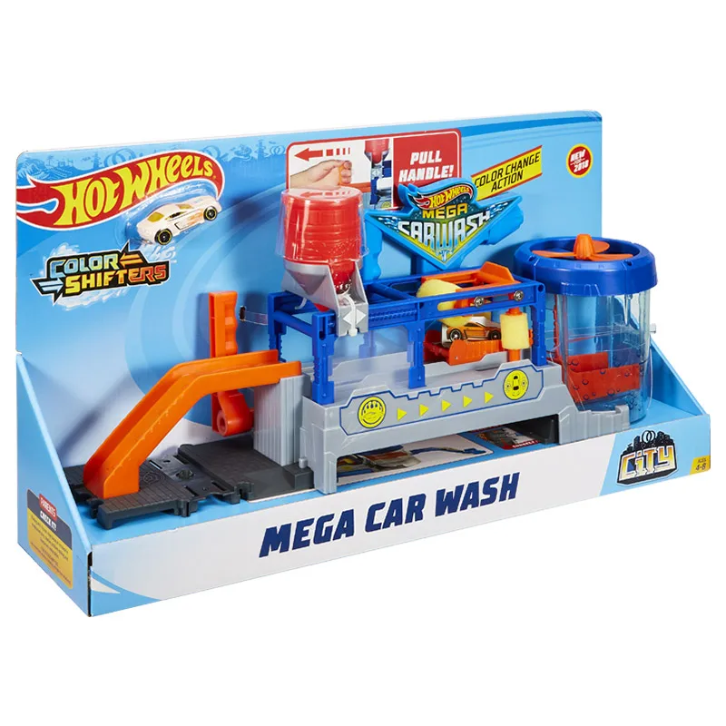 Игровой Набор HOT WHEELS Car Track City Diecas Wash с разъемом под давлением и мини-игрушечным автомобилем для мальчиков, игрушечные машинки, подарок на день рождения