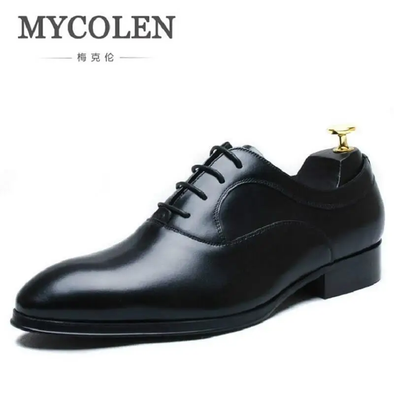 

MYCOLEN Men Leisure Genuine Leather Fashion British Style Groom Wedding Shoes Business Men Formal Dress Shoes Herren Schuhe
