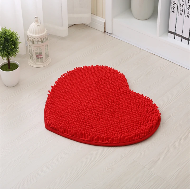 Heart Shape Rug Bathroom Nonslip Shower Bath Mat Heart Carpet
