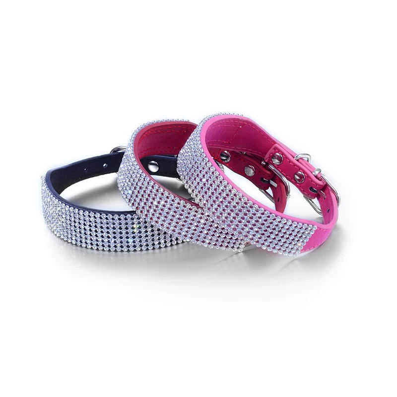 Pet collar 8 rows Mesh Diamond Full Bling Crystal Rhinestone Studded Dog Collars Alloy