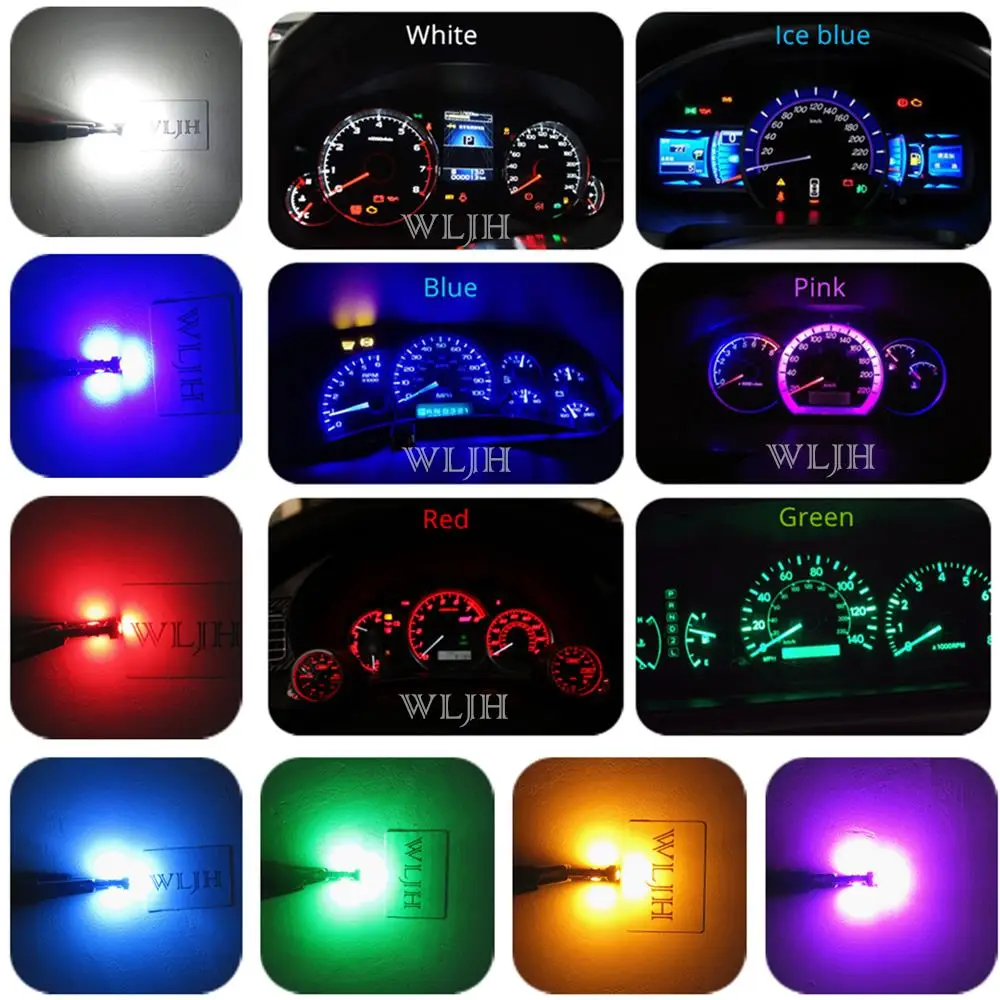 WLJH 6x T5 LED Light PC74 Lamp Car Dashboard Instrument Panel Light Bulb for Honda CR-V Civic Odyssey Accord Prelude CRX S2000 WLJH 6x T5 LED Light PC74 Lamp Car Dashboard Instrument Panel Light Bulb for Honda CR-V Civic Odyssey Accord Prelude CRX S2000