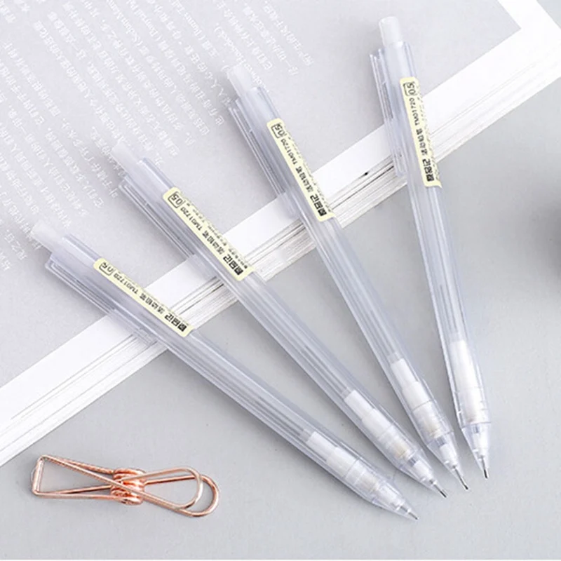 

1pcs 0.5 Mm Simple Transparent Plastic Mechanical Pencil Automatic Pen For Kid School Office Supply