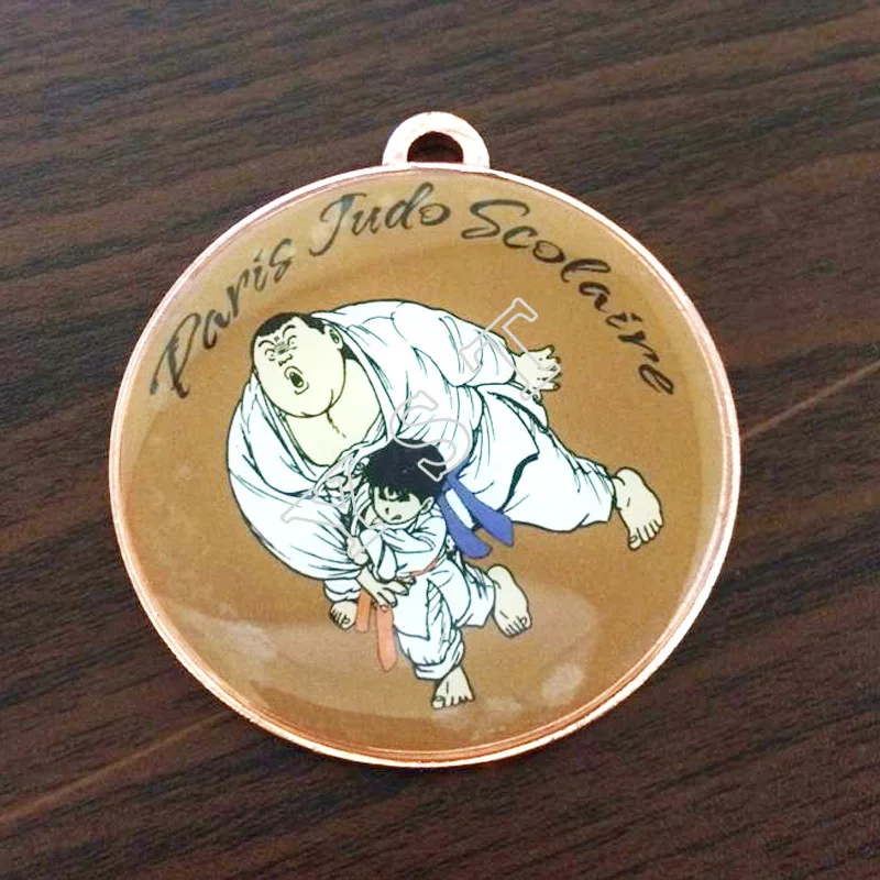 

Paris Judo Game Circle Coin Medals Printed Color And Epoxy Finished Sport Medals