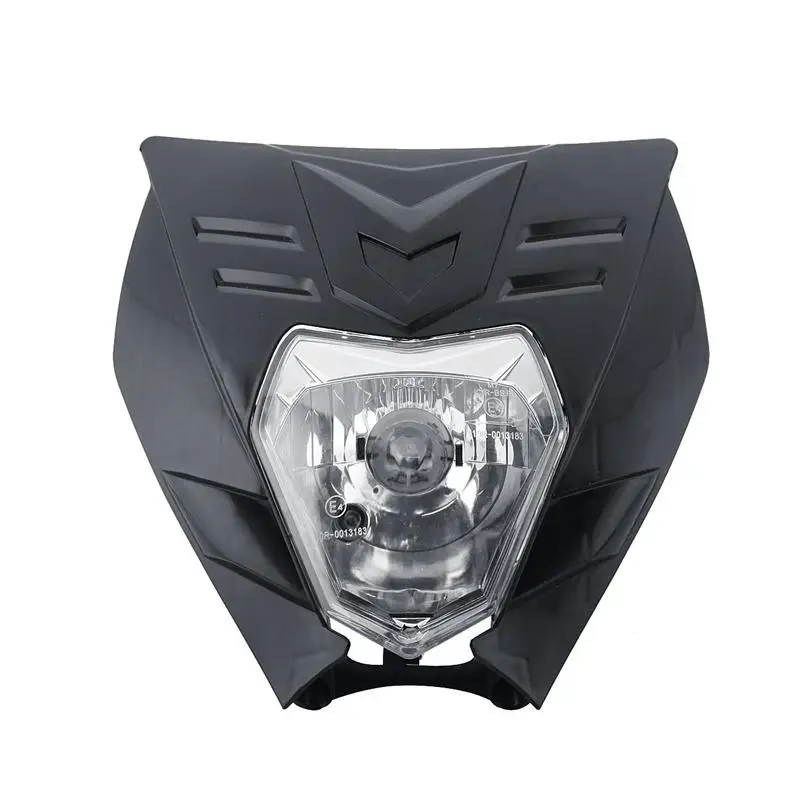 Universal Black Motorcycle Headlight Fairing Kit With City Light Hi Lo Beam Bulb 12V For Honda