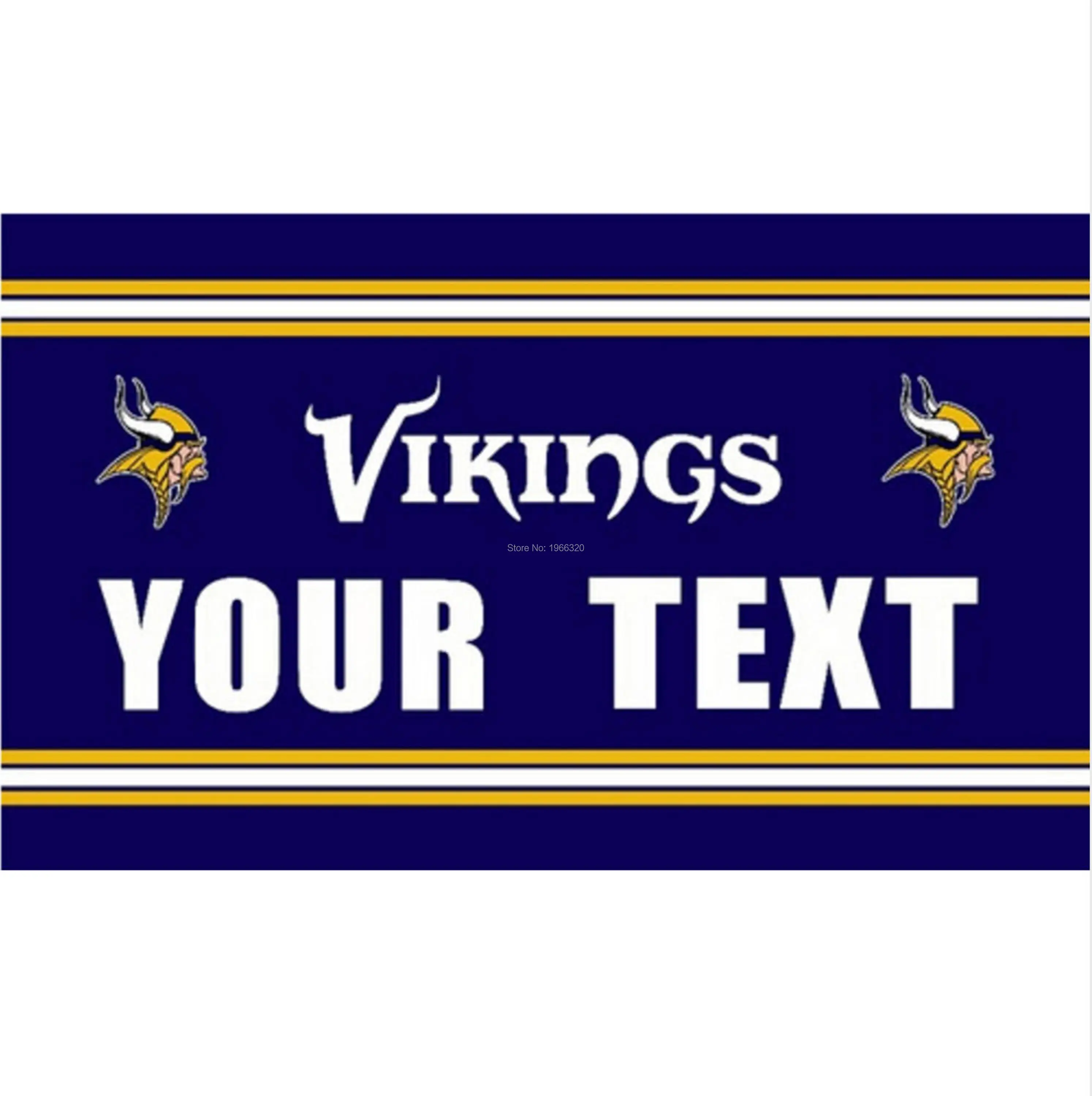 Minnesota Vikings Custom Your Text Flag 3ft x 5ft Polyester Football ...