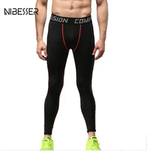NIBESSER мужские фитнес-плотно прилегающие леггинсы колготки обтягивающие дышащие быстросохнущие мужские эластичные брюки с высокой посадкой брюки осенние