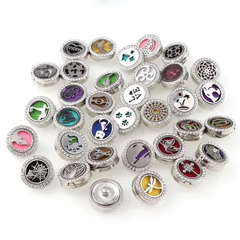 

Random!10pieces Perfume Locket (18mm) Magnetic Aromatherapy Locket Essential Oil Diffuser Snap Button Bracelet Jewelry